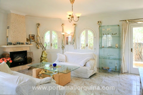 Salón con chimenea