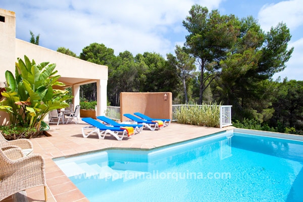 Piscina y terraza soleada