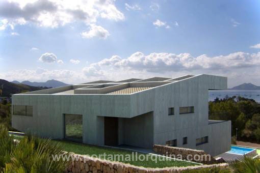 Vista de la villa minimalista