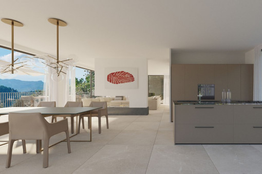 Comedor abierto con cocina