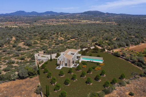 La finca a vista de pájaro