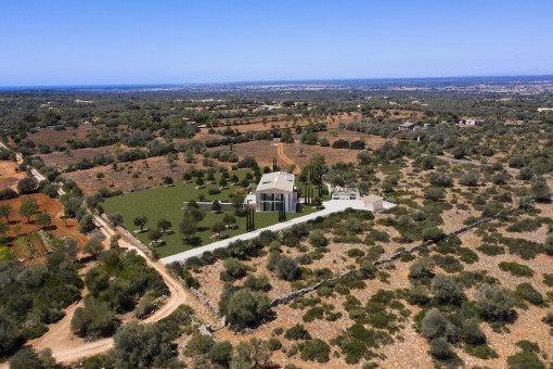 La finca a vista de pájaro