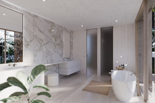 Cuarto de baño en diseño minimalista