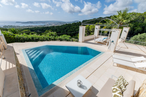 Villa mediterránea de lujo con fantásticas vistas panorámicas al mar en Costa d'en Blanes