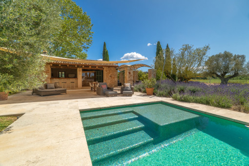 Piscina con solariúm
