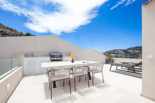 Cocina exterior en la azotea