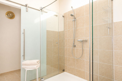 Baño con ducha grande en la planta baja