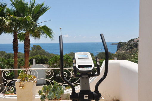 Zona de fitness con vistas al entorno verde