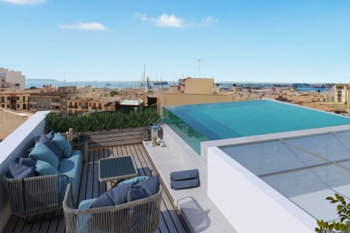 Dúplex exclusivo con azotea, piscina y vistas espléndidas en Santa Catalina