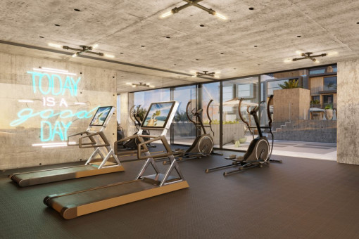 Área común con gimnasio