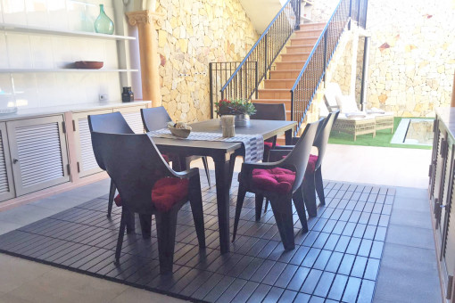 Covered dining area