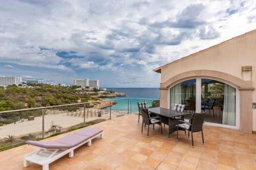 Terraza con una vista al mar