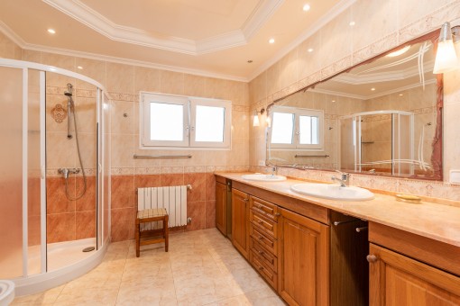 Baño grande con ducha