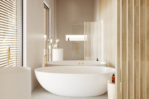 Baño moderno con bañera