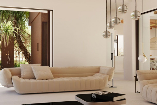 Salón inundado por luz natural