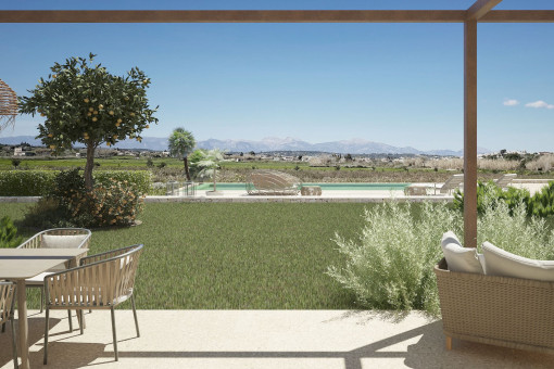 Finca de lujo de nueva construcción en estilo mallorquín con suministro de energía sostenible y vistas panorámicas, Montuiri