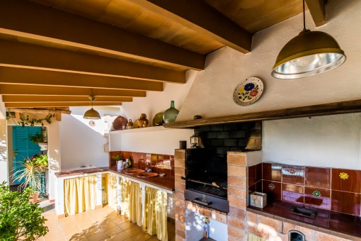 Rústica cocina exterior