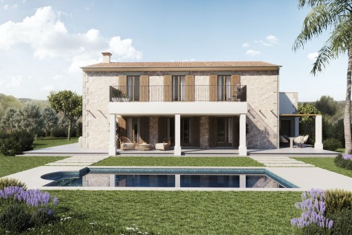 Fantástica finca de nueva construcción con bonitas vistas lejanas y piscina cerca de Santanyí