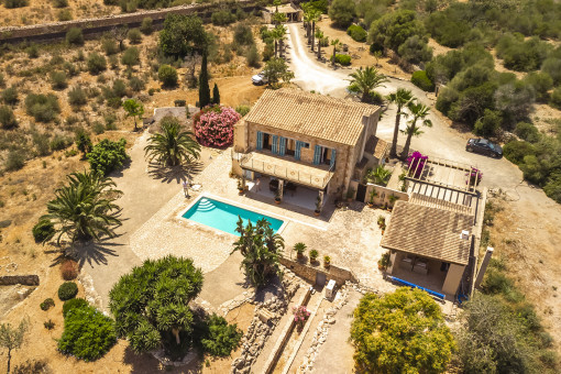 La finca a vista de pájaro