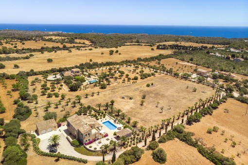 La finca a vista de pájaro