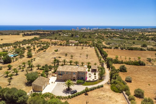 La finca a vista de pájaro