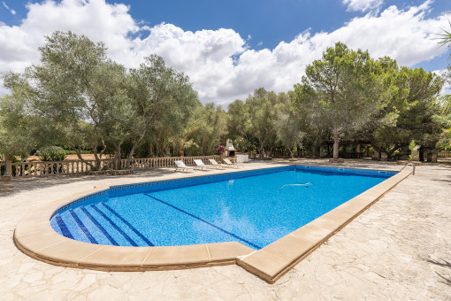 Piscina con barbacoa