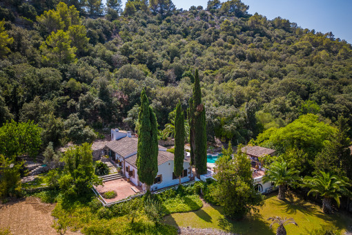 Finca rústica en una colina en absoluta tranquilidad con piscina, licencia de alquiler y proximidad al casco antiguo de Pollensa