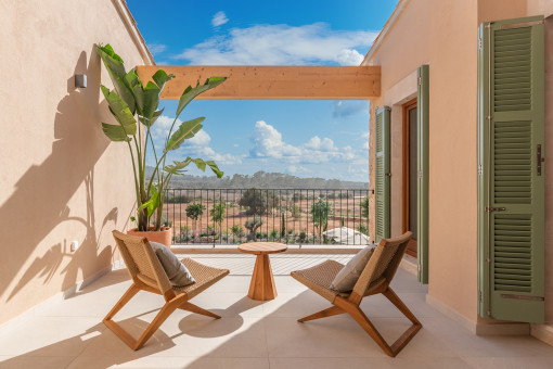 Terraza con vistas lejanas