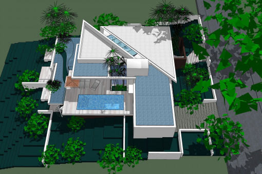 Vista exterior de la villa