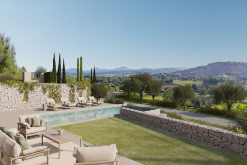 Zona de piscina con vistas