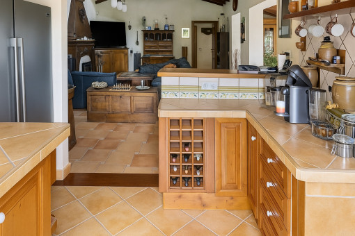 Cocina con vista al salón