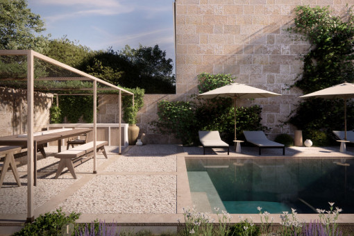 Proyecto de adosado con gran jardín, piscina, garaje y vistas en Lloret De Vistalegre 