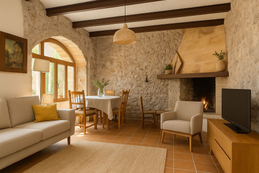 Render – Concepto actualizado del salón, mostrando un diseño moderno respetando la estructura original