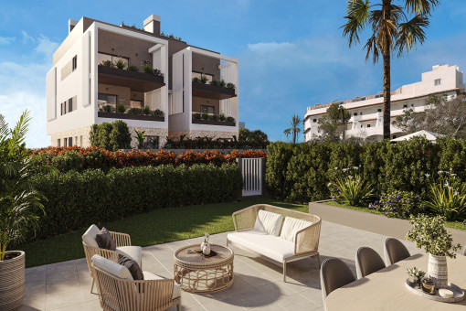 Exclusivo bajo de nueva construcción con jardín privado y piscina comunitaria en Colonia Sant Jordi