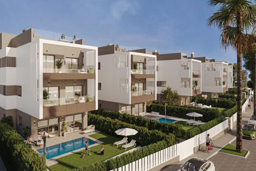 Exclusivo bajo de nueva construcción con jardín privado y piscina comunitaria en Colonia Sant Jordi