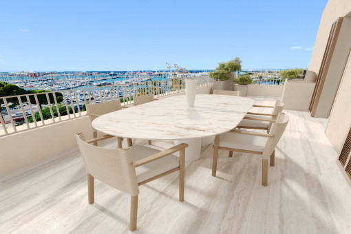 Terraza exterior con mesa