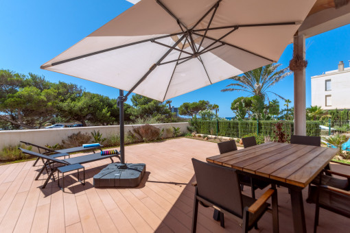 Terraza y jardin