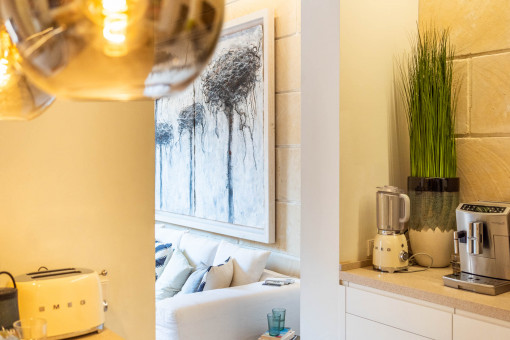 Vistas desde la cocina al salón