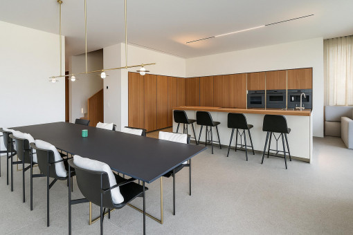 Comedor y cocina en el nivel de entrada