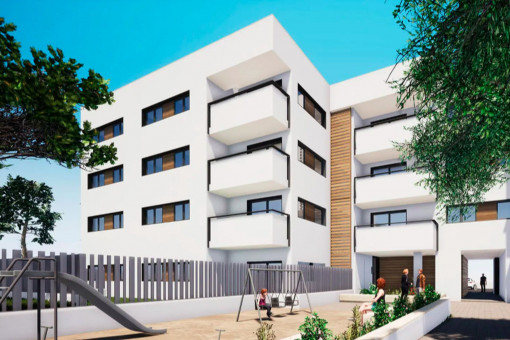 Nuevo complejo residencial con piscina comunitaria y parque infantil en Cala Ratjada - Piso en 2ª planta