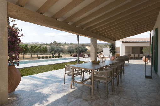 Proyecto de finca con piscina