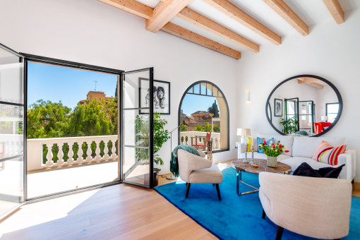 Sala de estar con acceso a la terraza