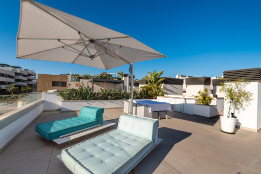 Terraza en la azotea con vistas