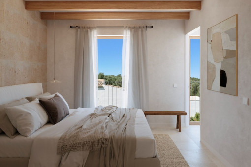 Uno de los tres dormitorios