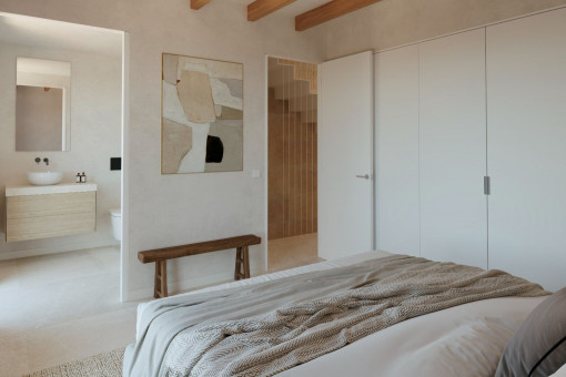 Uno de los tres dormitorios