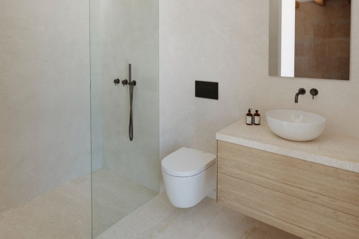 Uno de los dos baños