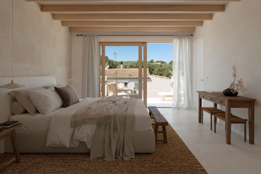 Uno de los tres dormitorios