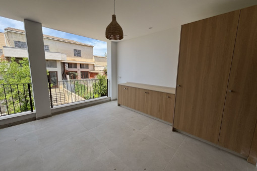 Terraza con espacio para lavandería