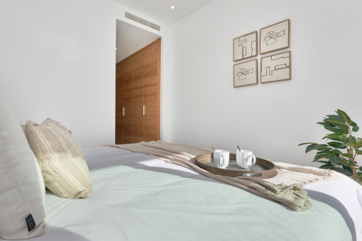 Uno de los tres dormitorios