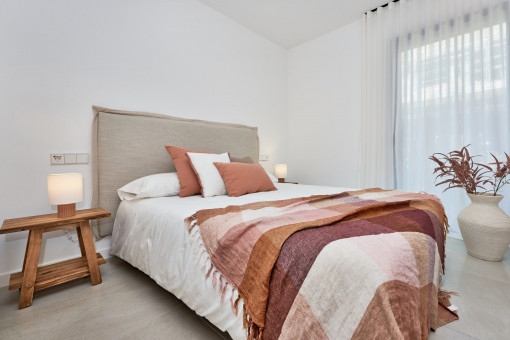 Uno de los tres dormitorios